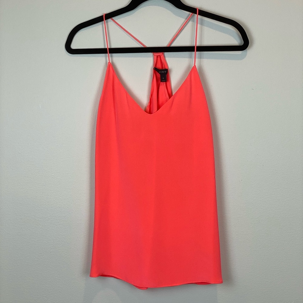 J. Crew Coral Silk Tank Top Size 6